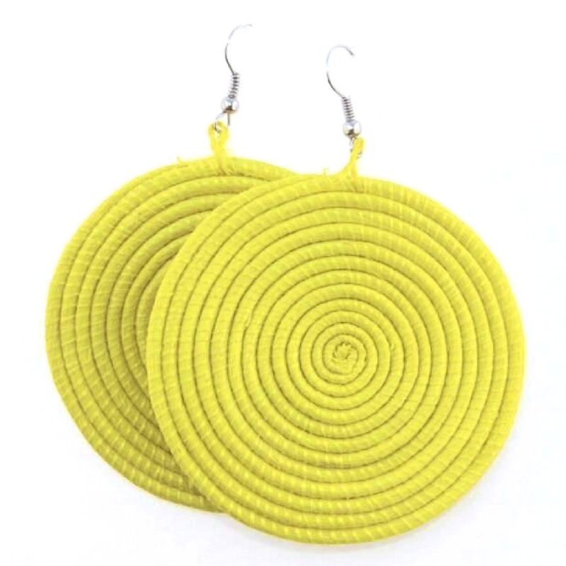 Rwandan African Sisal Earrings - The Afropolitan Shop
