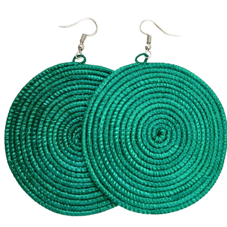 Rwandan African Sisal Earrings - The Afropolitan Shop