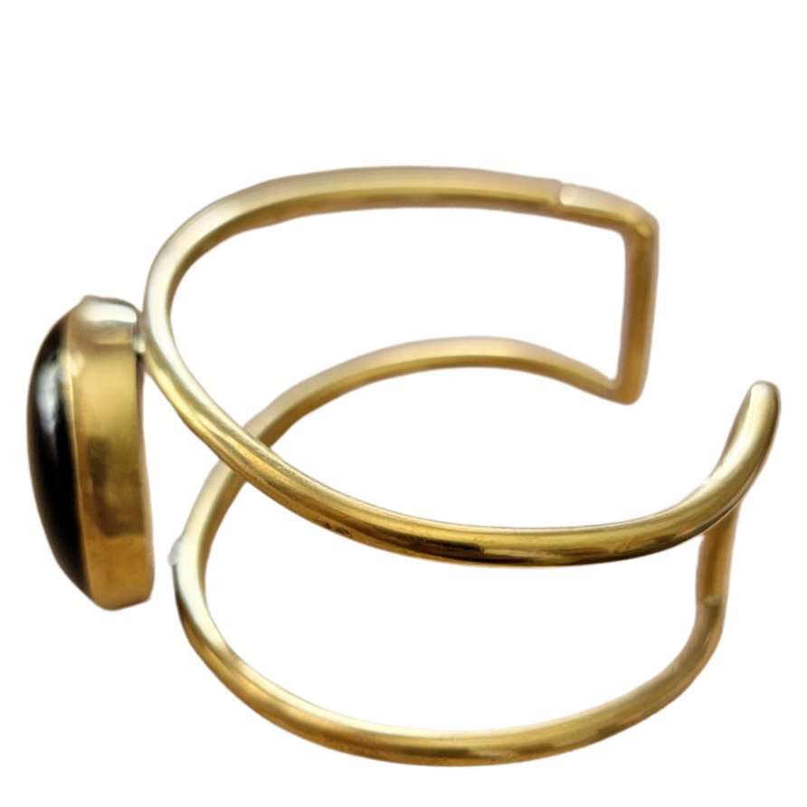 Kiara Double Brass Band Bead Bracelet - The Afropolitan Shop